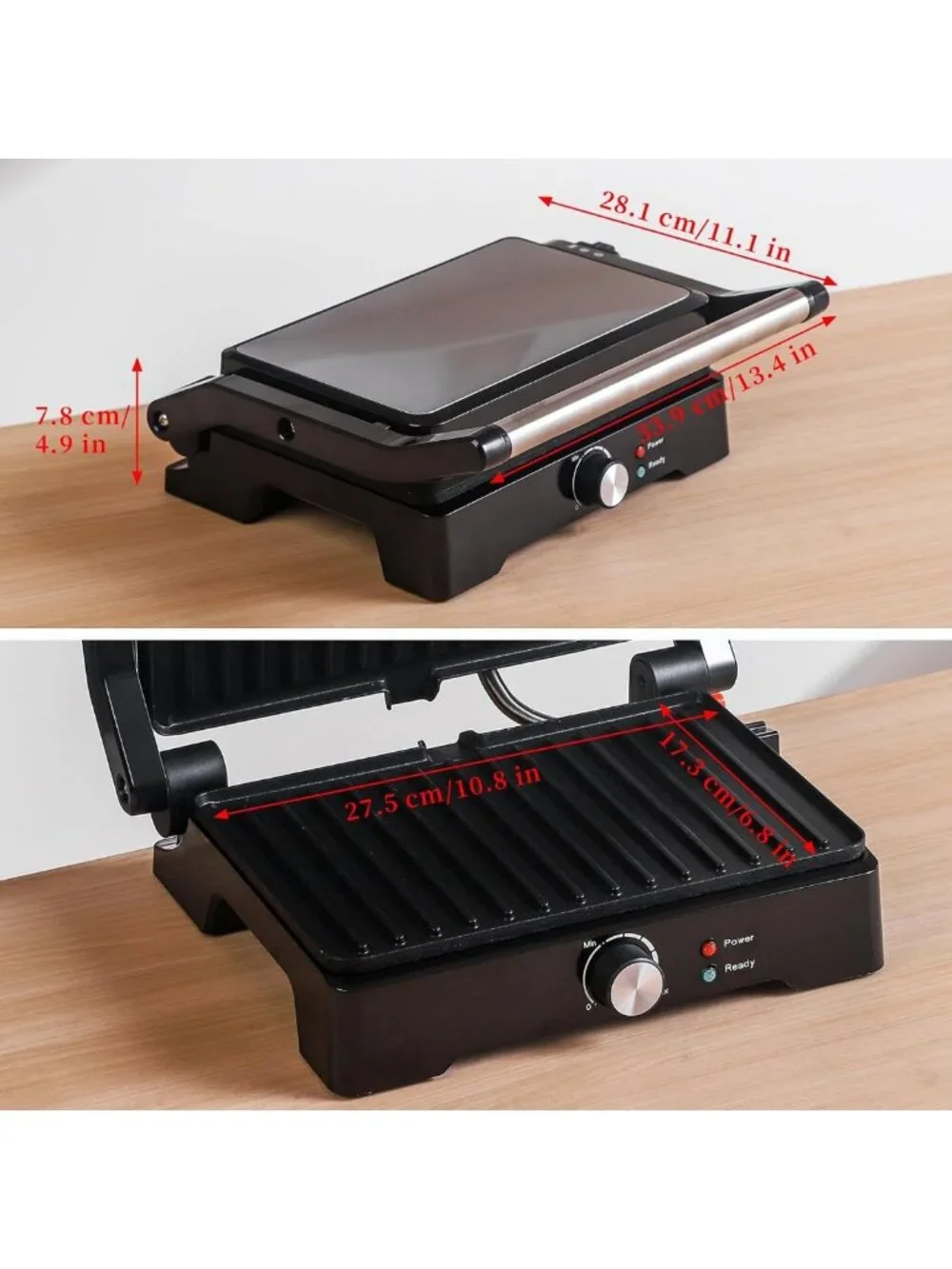Versatile 3-in-1 Large Panini Press & Grill - Opens 180° for Perfect Sandwiches